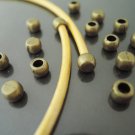 Finding - 10 pcs Antique Brass Round Tone Cord Flat End Cap without Loop ( Inside 2.5 mm Diameter )