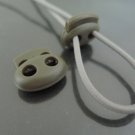 Finding - 2 pcs Grey Plastic End Lock Cord Stopper