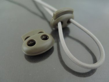 Finding - 2 pcs Grey Plastic End Lock Cord Stopper