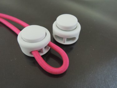 Finding - 2 pcs White Plastic End Lock Cord Stopper
