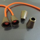 Finding - 10 pcs Antique Brass Plastic Round Tone Cord End Cap with Two Holes 15mm x 12mm