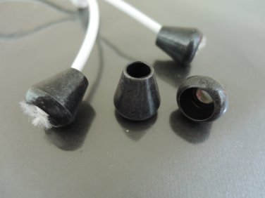 Finding - 10 pcs Antique Black Plastic Round Tone Cord End Cap with Two Holes 15.5mm x 14.5mm