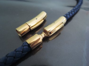 Finding - 1 Set of Gold Round Stainless Steel Buckle Clasp 29mm x 7mm ( Inside 5mm Diameter )
