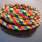 1 Yard of 5mm Summer Colorful Rainbow Striped String Round Braided Trim Rope Cord