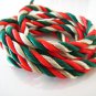 1 Yard of 5mm Red Green and Gold Color Braided String Cord