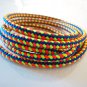 1 Yard of 5mm Blue Yellow and Orange Color Braided String Cord