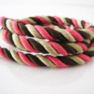1 Yard of 8mm Brown Pink and Nature Color Braided String Cord