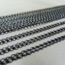 Finding - 1 Yard Black Little Curb Chain of Unfinished Link ( 2.5mm )