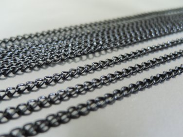 Finding - 1 Yard Black Little Curb Chain of Unfinished Link ( 2.5mm )
