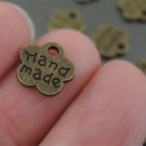 Finding - 10 pcs Antique Brass Small Flower Handmade Engraved Charm Pendant