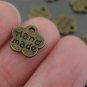 Finding - 10 pcs Antique Brass Small Flower Handmade Engraved Charm Pendant