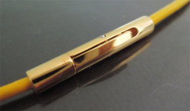 Finding - 1 Set of Gold Round Stainless Steel Buckle Clasp 24.5mm x 4mm ( Inside 2mm Diameter )