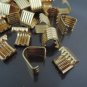 Finding - 10 pcs Gold Plated Flat Clamp Fold Over End Cap Crimps