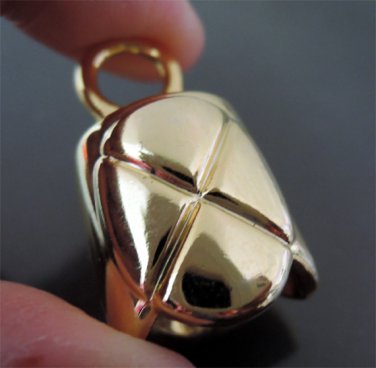 Finding - 2 pcs Gold Round Very Large Tone Cord Buckle End Cap with Loop ( inside 15mm x 13mm )