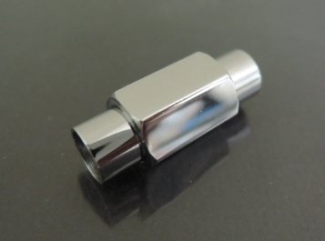 Finding - 1 Set of Silver Round Stainless Steel Magnetic Buckle Clasp ( Inside 5mm Diameter )