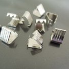 Finding - 10 pcs Silver Plated Adjustable Fold Over End Cap Crimp without Loop ( 10mm x 7.5mm )