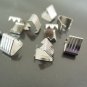 Finding - 10 pcs Silver Plated Adjustable Fold Over End Cap Crimp without Loop ( 10mm x 7.5mm )