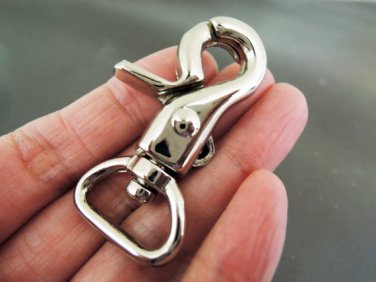 Finding - 2 pcs Polished Silver Solid Swivel Lobster Claw Clasp Closure Claw Hook Buckle 45mm x 22mm