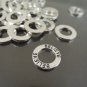 Fnding - 6 pcs Antique Silver Metal Circle Ring Charm with Believe Word Engraved 14mm x 2mm