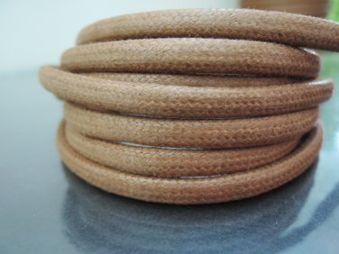 1 Yard 5mm x 4mm Natural Brown Round Oval Cotton Wax Cords