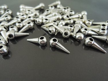 Finding - 10 pcs Antique Silver Small Spike Charm 13mm x 4mm