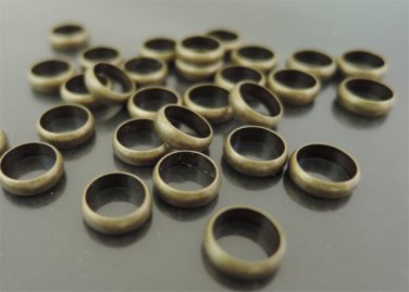 Finding - 10 pcs Antique Brass Round Daisy Spacers Beads with Large Hole ( 8mm x 2mm )