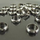 Finding - 10 pcs Silver Round Daisy Spacers Beads with Large Hole ( 8mm x 2mm )