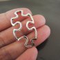 Fnding - 6 pcs Antique Silver Puzzle Piece Charms Pendants 30mm × 18mm