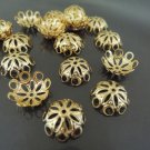 Finding - 20pcs Gold Plated Large Brass Filigree Bead Casp Bead Cones with Hole 14mm x 5mm