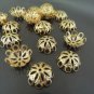Finding - 20pcs Gold Plated Large Brass Filigree Bead Casp Bead Cones with Hole 14mm x 5mm