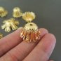 Finding - 10pcs Gold Plated Large Brass Filigree Bead Casp Bead Cones with Hole 19mm x 11mm