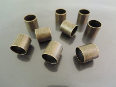 Finding - 6 pcs Antique Brass Round Cylinder Straight Tubes 10mm x 10mm ( Inside 9mm Diameter )