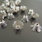 Finding - 20 pcs Silver Plated Large Brass Filigree Bead Casp Bead Cones with Hole 11mm x 6mm