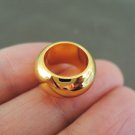 Finding - 6 pcs Gold Round Ball Spacers Beads Ring with Large Hole 13.5mm x 7mm ( inside 9mm )
