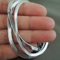 1 Set Silver Flat Snake Chain Necklace 3mm with Lobster Clasp ( Length 400mm )