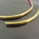 Finding - 2pcs Gold Very Long Curve Arc Tubes 70mm x 6mm ( Inside 4mm Diameter )