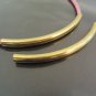Finding - 2pcs Gold Very Long Curve Arc Tubes 70mm x 6mm ( Inside 4mm Diameter )