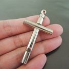 Finding - 1 pc Silver Round Crucifix Tone Working Whistle Tool Charms Pendant 47mm x 25mm