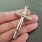 Finding - 1 pc Silver Round Crucifix Tone Working Whistle Tool Charms Pendant 47mm x 25mm