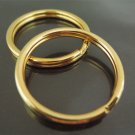 Finding - 2 pcs Gold Large Round Circle Shape Split Key Ring 30mm