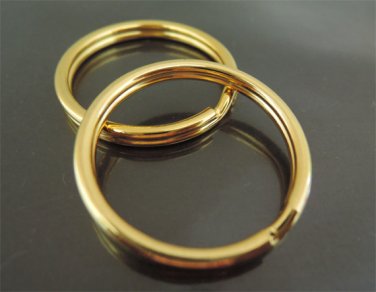 Finding - 2 pcs Gold Large Round Circle Shape Split Key Ring 30mm