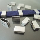 Finding - 10 pcs Silver Straight Flat Rectangular Tubes 5mm x 10mm x 4mm ( Inside 9mm x 3mm )