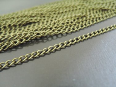 Finding - 1 Yard Antique Brass Little Curb Chain of Unfinished Link ( 2.5mm )