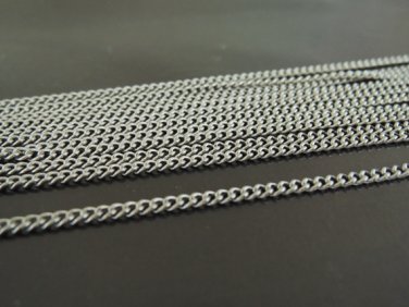 Finding - 1 Yard Silver Little Curb Chain of Unfinished Link ( 2mm )