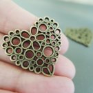 Finding - 2 pcs Antique Brass Love Charm Decoration 25mm x 24mm