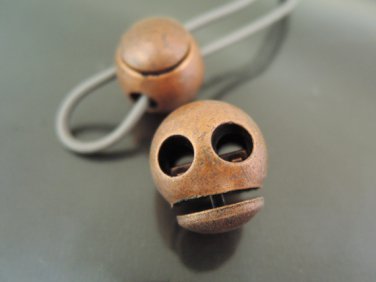 Finding - 2 pcs Red Copper Plastic End Lock Cord Stopper