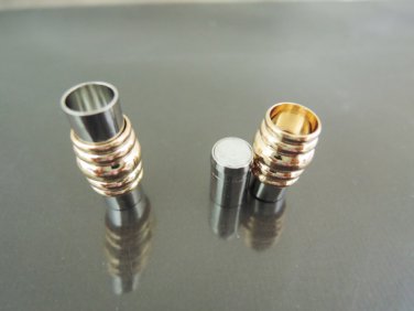 Finding - 1 Set Gold Magnetic Clasp Buckle Fastener ( Inside 6mm Diameter )