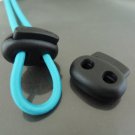 Finding - 2 pcs Black Plastic End Lock Cord Stopper
