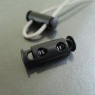 Finding - 2 pcs Black Plastic End Lock Cord Stopper