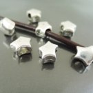 Finding - 10 pcs Antique Silver Star Spacers Beads with Large Hole ( 11mm x 7mm )